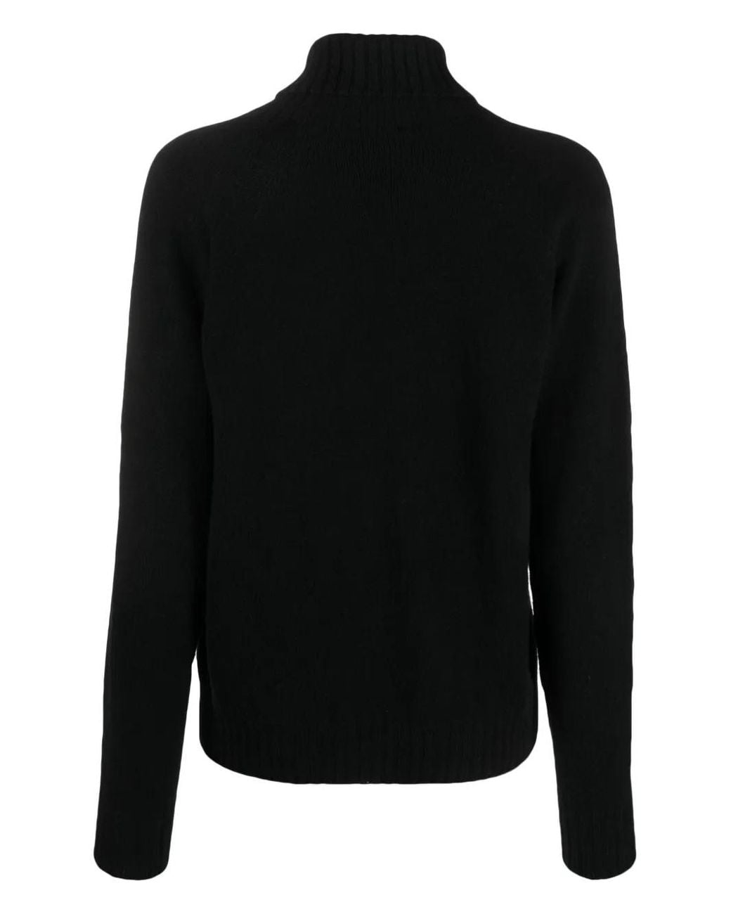 Drumohr Black Roll-Neck Ribbed Jumper