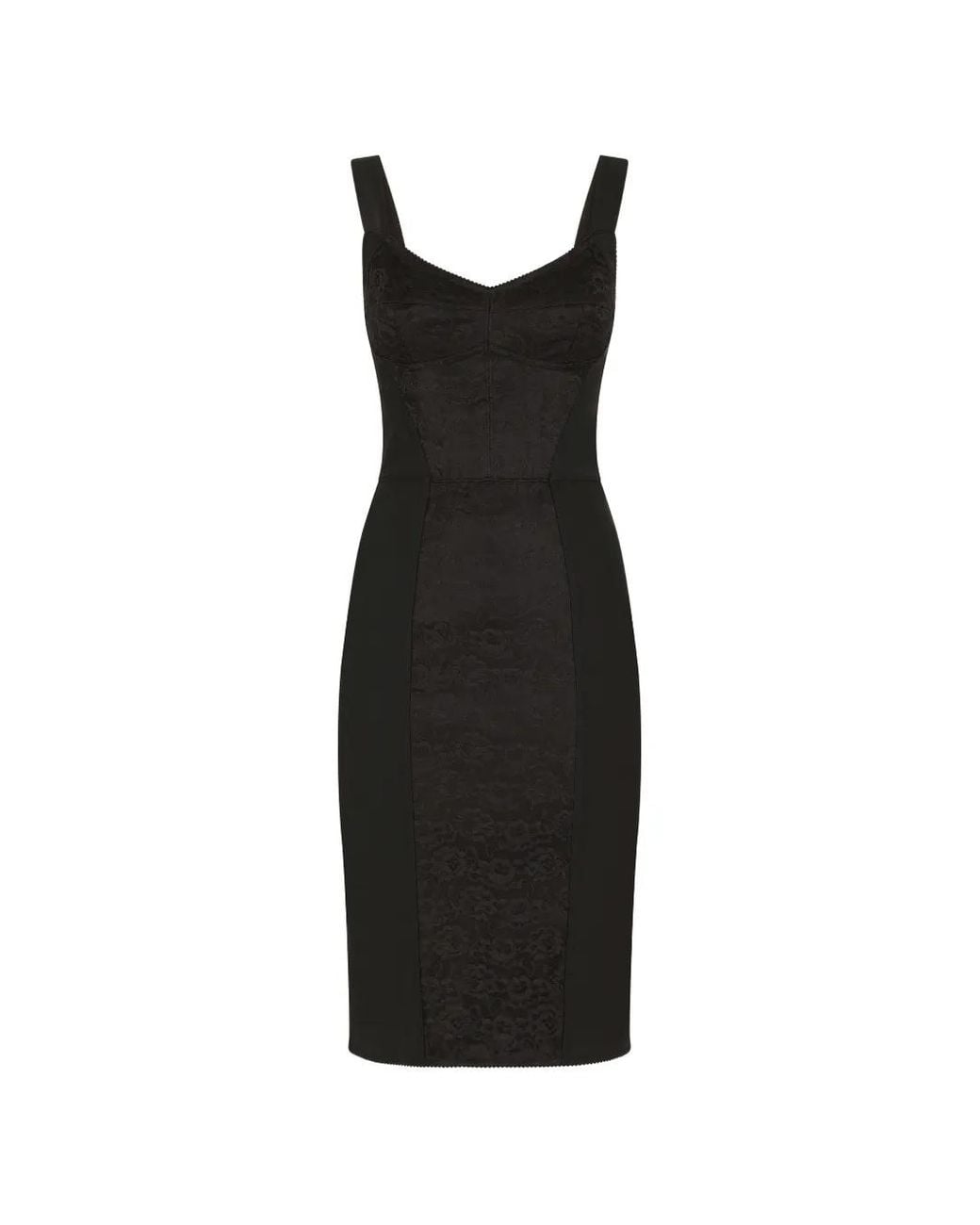 Dolce & Gabbana Black Floral Jacquard Midi Dress