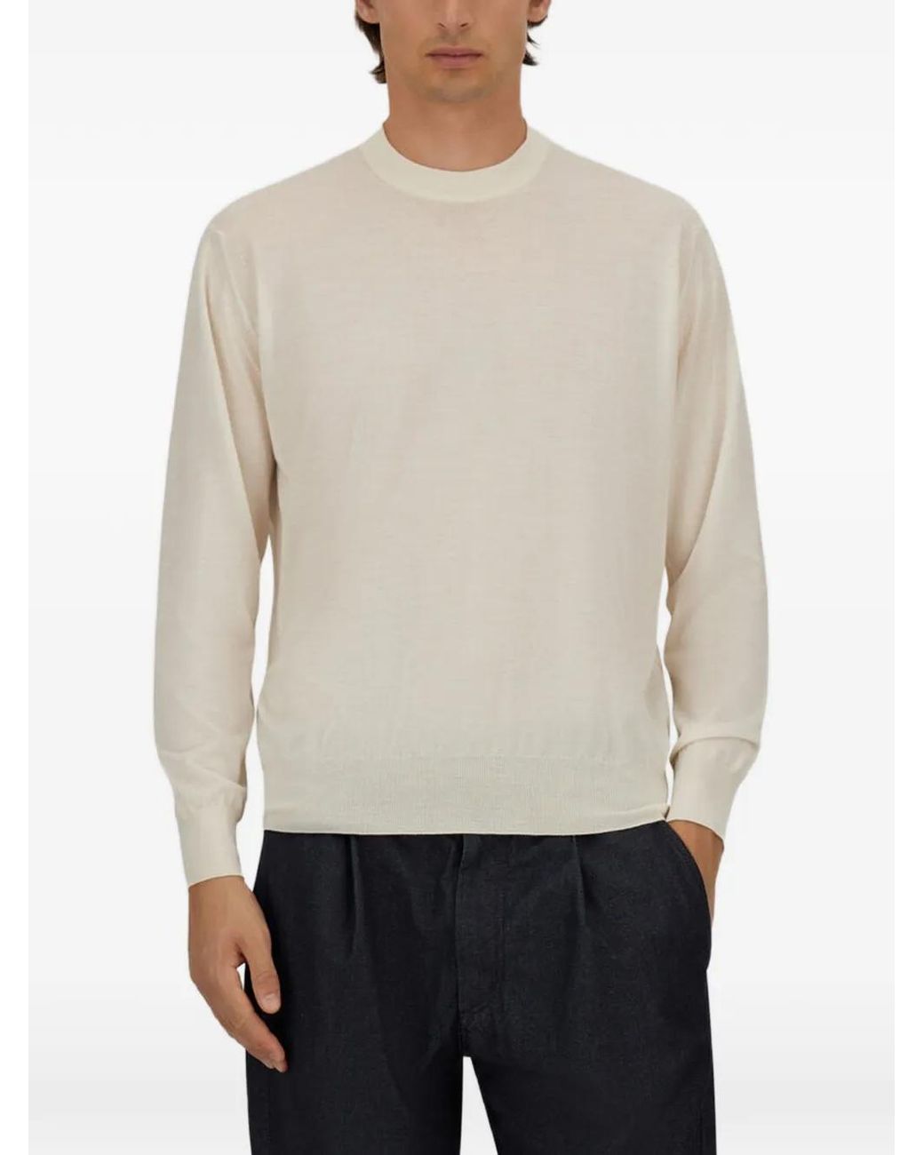 Herno White Crewneck Sweater for men