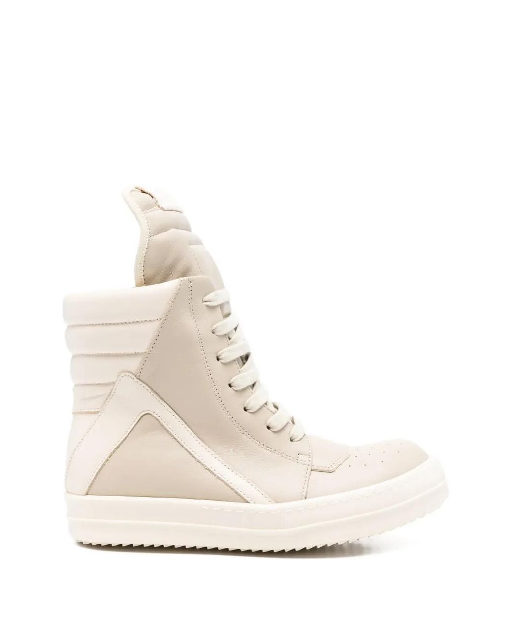 Rick Owens Natural Geobasket Sneakers