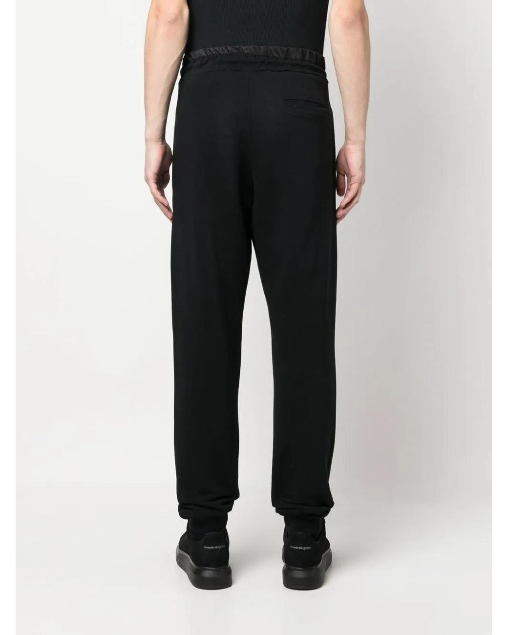 Philipp Plein Black Logo-Patch Drawstring Track Pants for men