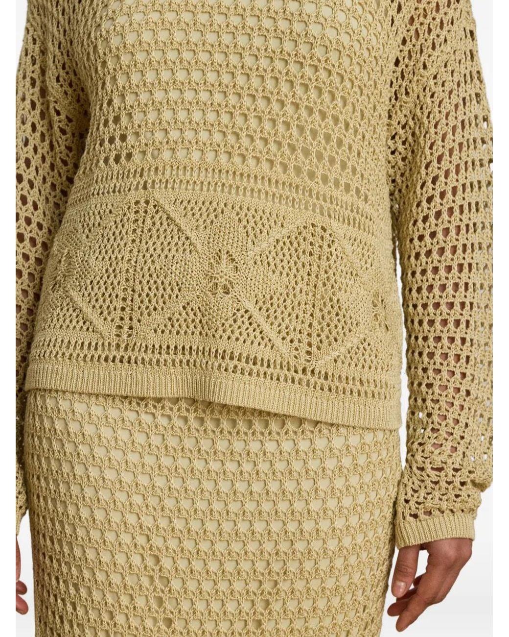 Ralph Lauren White Pointelle-Knit Sweater