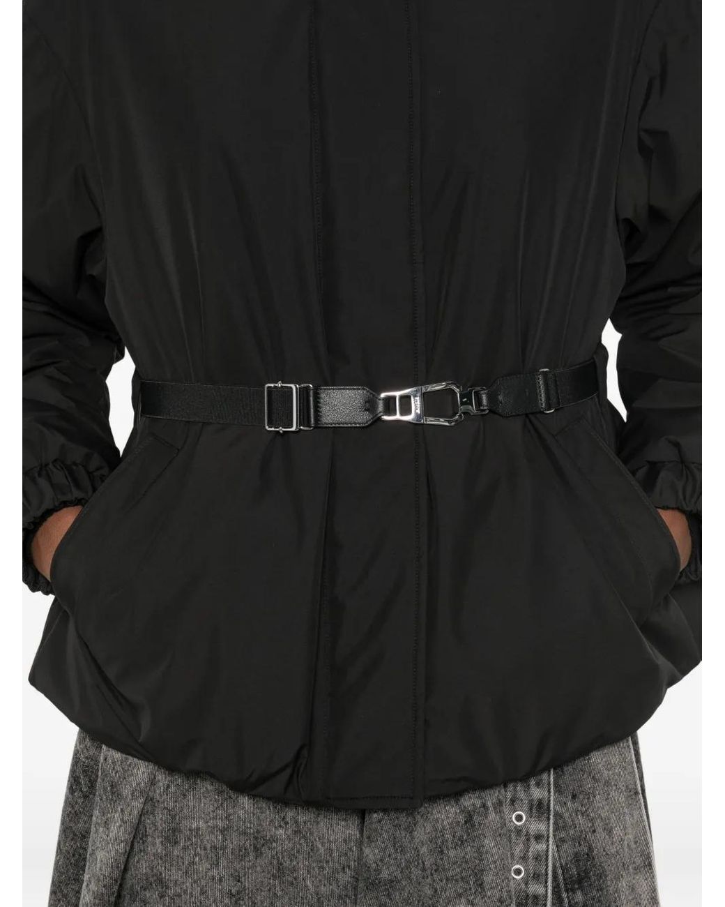 Moorer Black Belted High-Neck Jacket