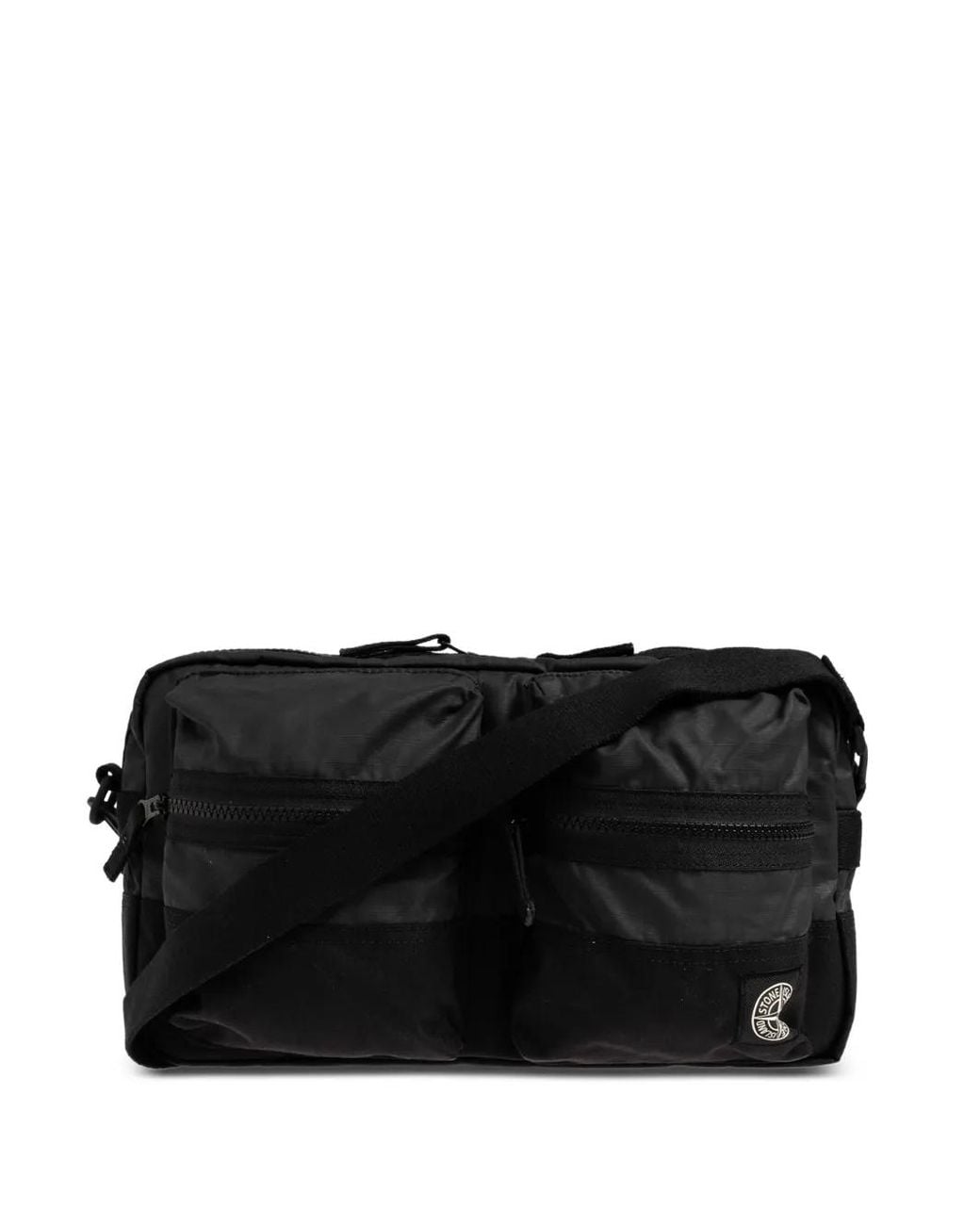 Stone Island Black 9200024 Double-Coated Cotton Ripstop Crossbody Bag for men