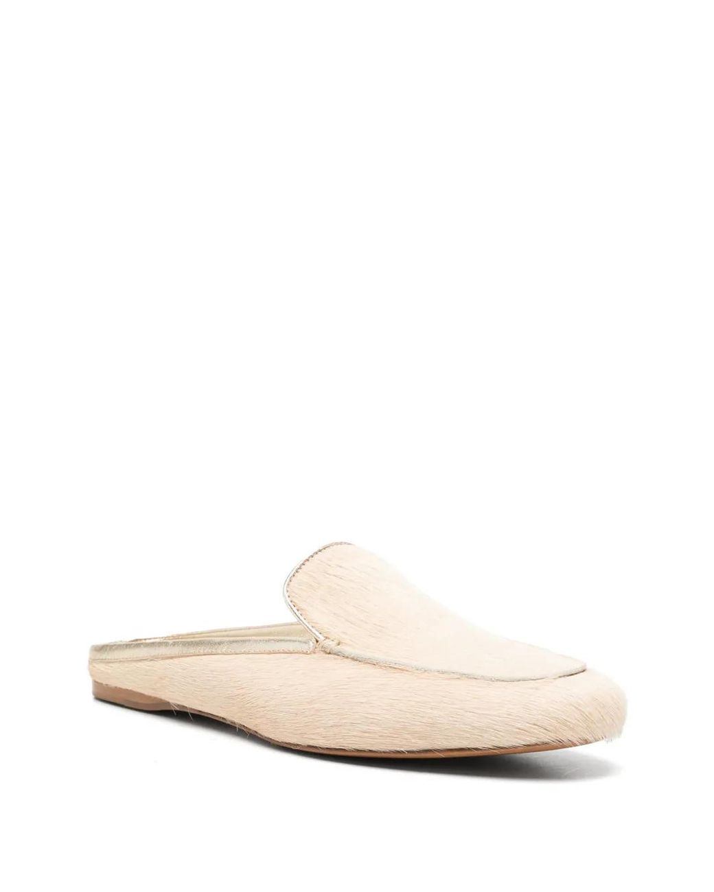Forte_forte White Almond-Toe Flat Mules
