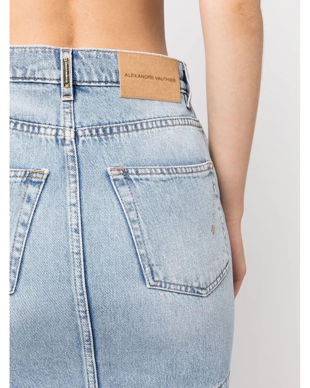 Alexandre Vauthier Blue High-Waisted Denim Skirt
