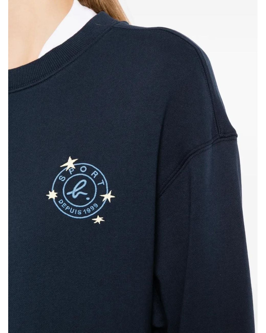 SPORT b. by agnès b. Blue Logo-Embroidered Sweatshirt