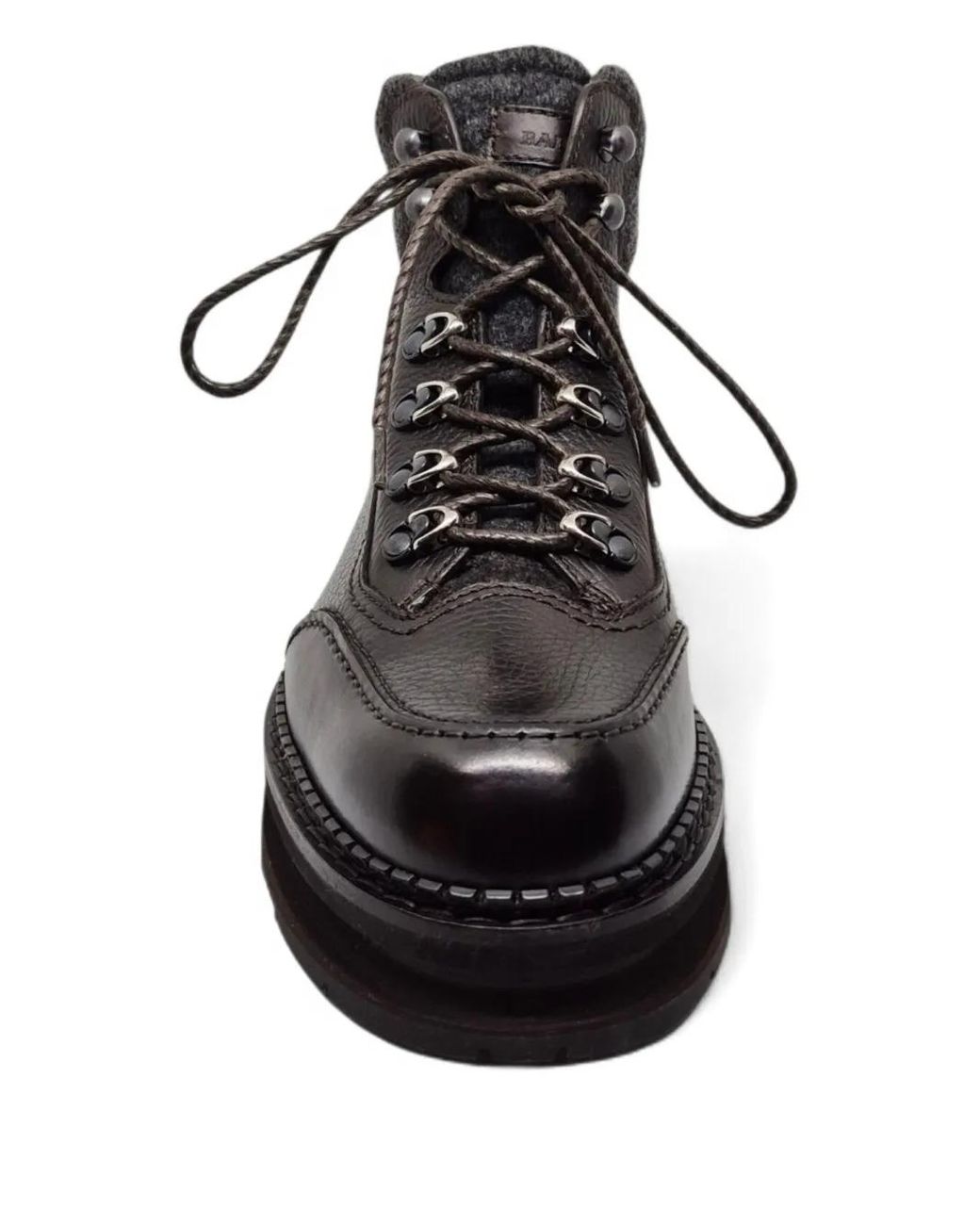 Neil Barrett Black Lace-Up Leather Platform Boots