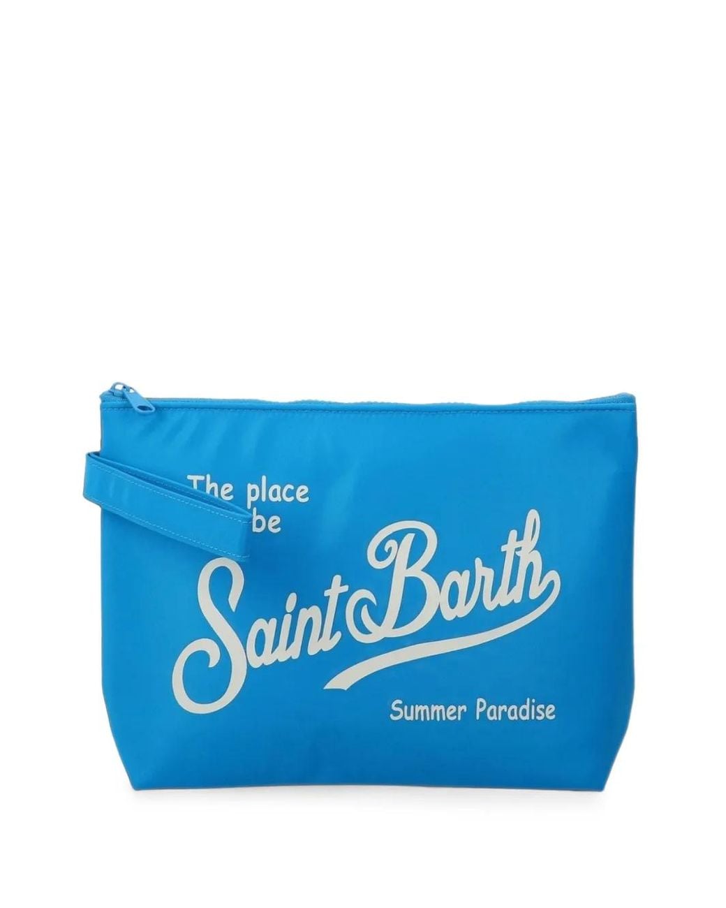 Mc2 Saint Barth Blue Logo-Print Pouch Bag