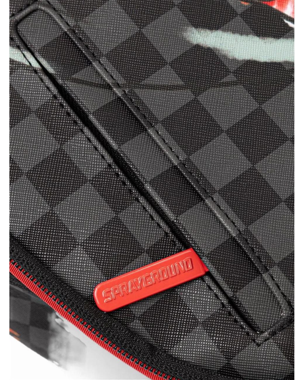 Sprayground Red Check-Pattern Graphic-Print Backpack