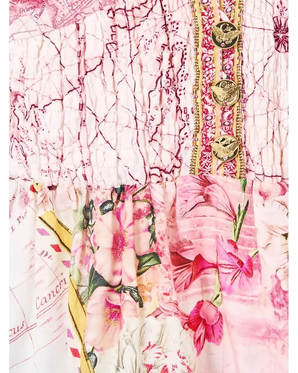 Camilla Pink Ruffled Floral-Print Mini Dress