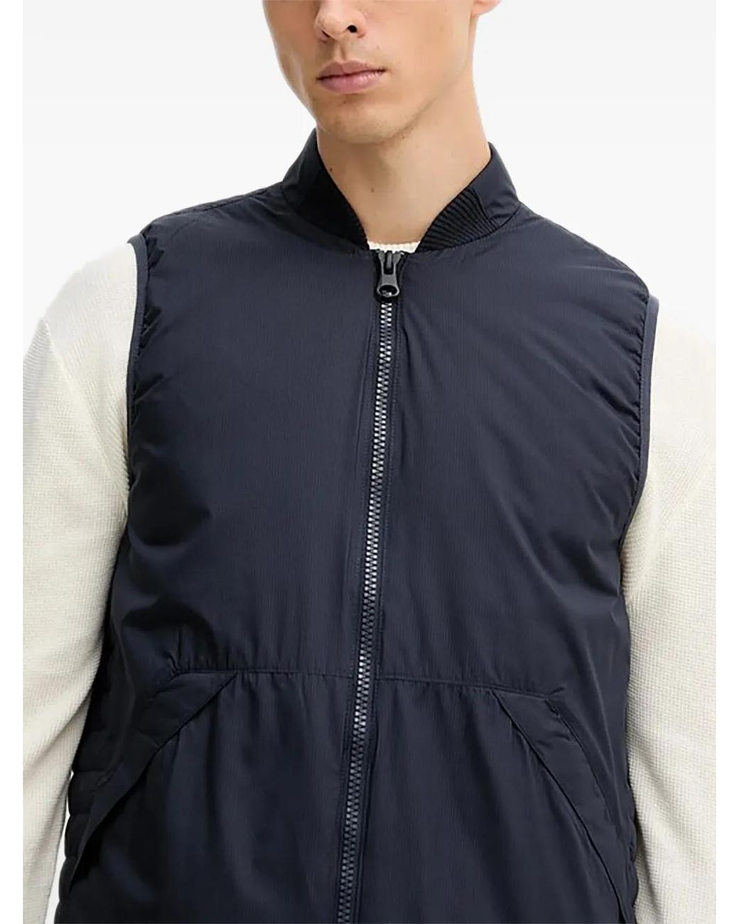 Benetton Blue Zip Quilted Gilet for men