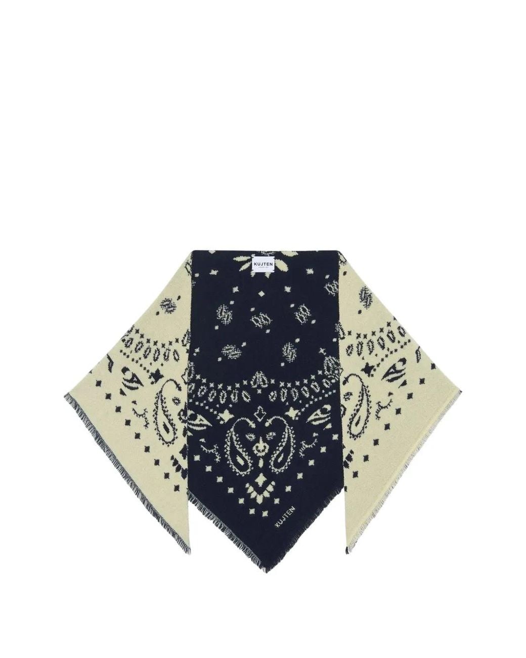 Kujten Blue Tafi Paisley-Print Shawl