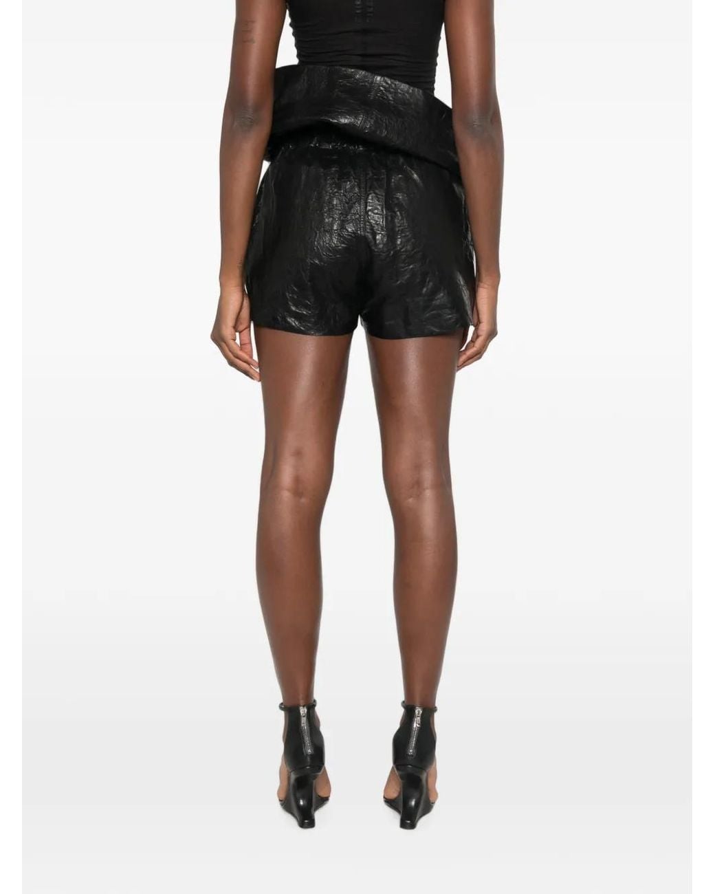 Rick Owens Black Tower Runway Crater Shorts