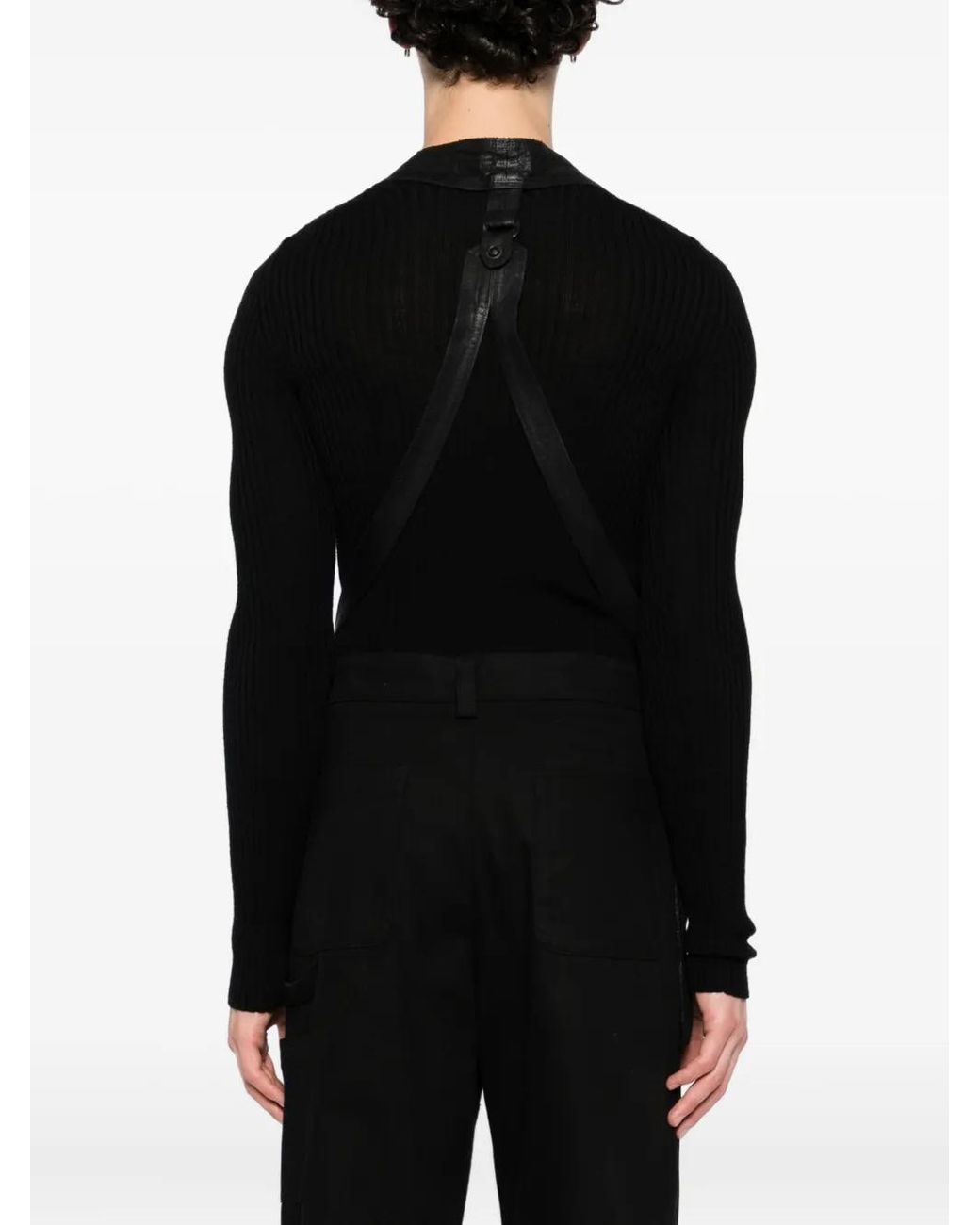 Julius Black Button Cotton Jacket for men