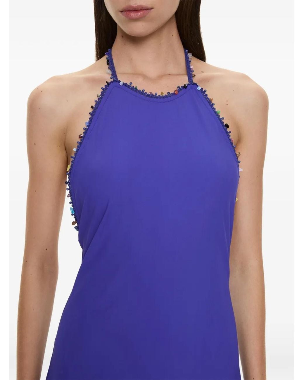 Christopher Esber Purple Beach Quartz Halterneck Dress