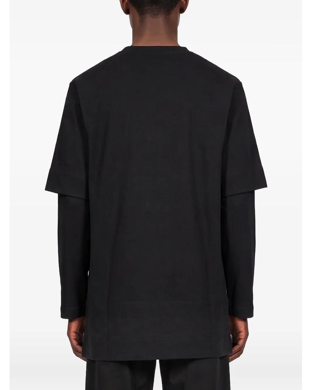 Simone Rocha Black Lace-Up Layered T-Shirt for men