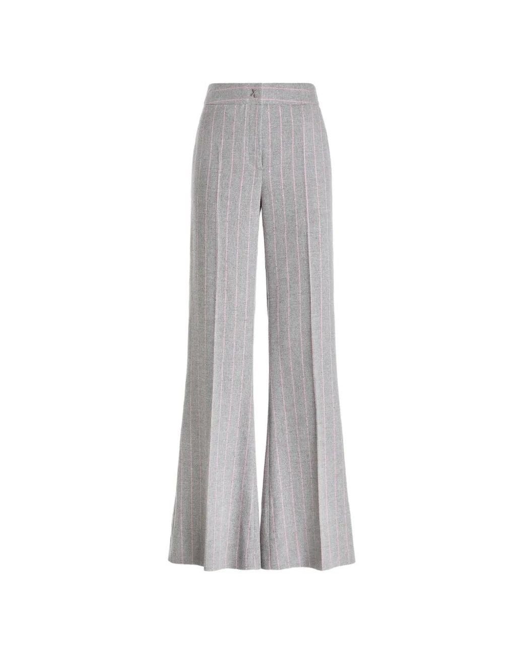Genny Gray Pinstriped Sequin-Embellished Trousers