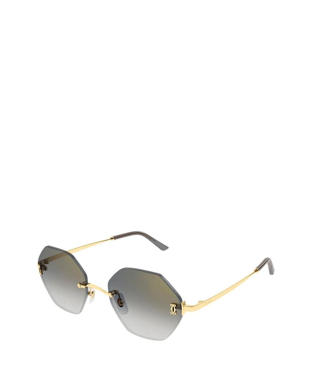 Cartier Metallic Rimless Geometric-Frame Sunglasses