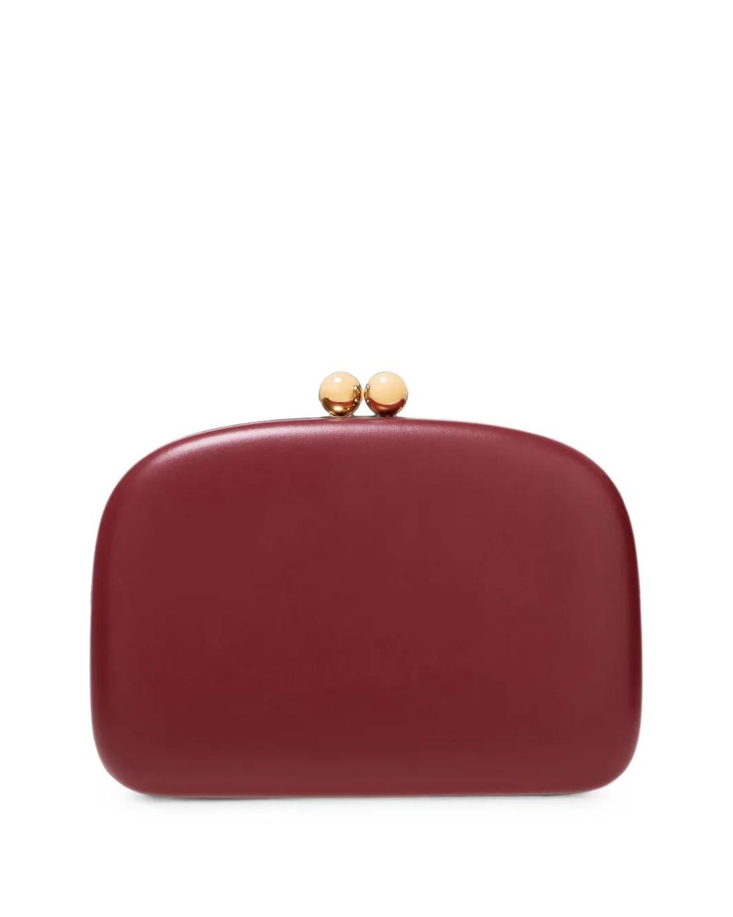 Carolina Herrera Red Vega Leather Clutch Bag