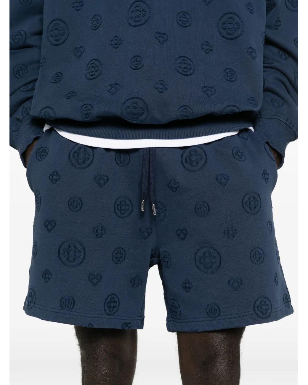 Casablanca Blue Appliqué Monogram Shorts for men