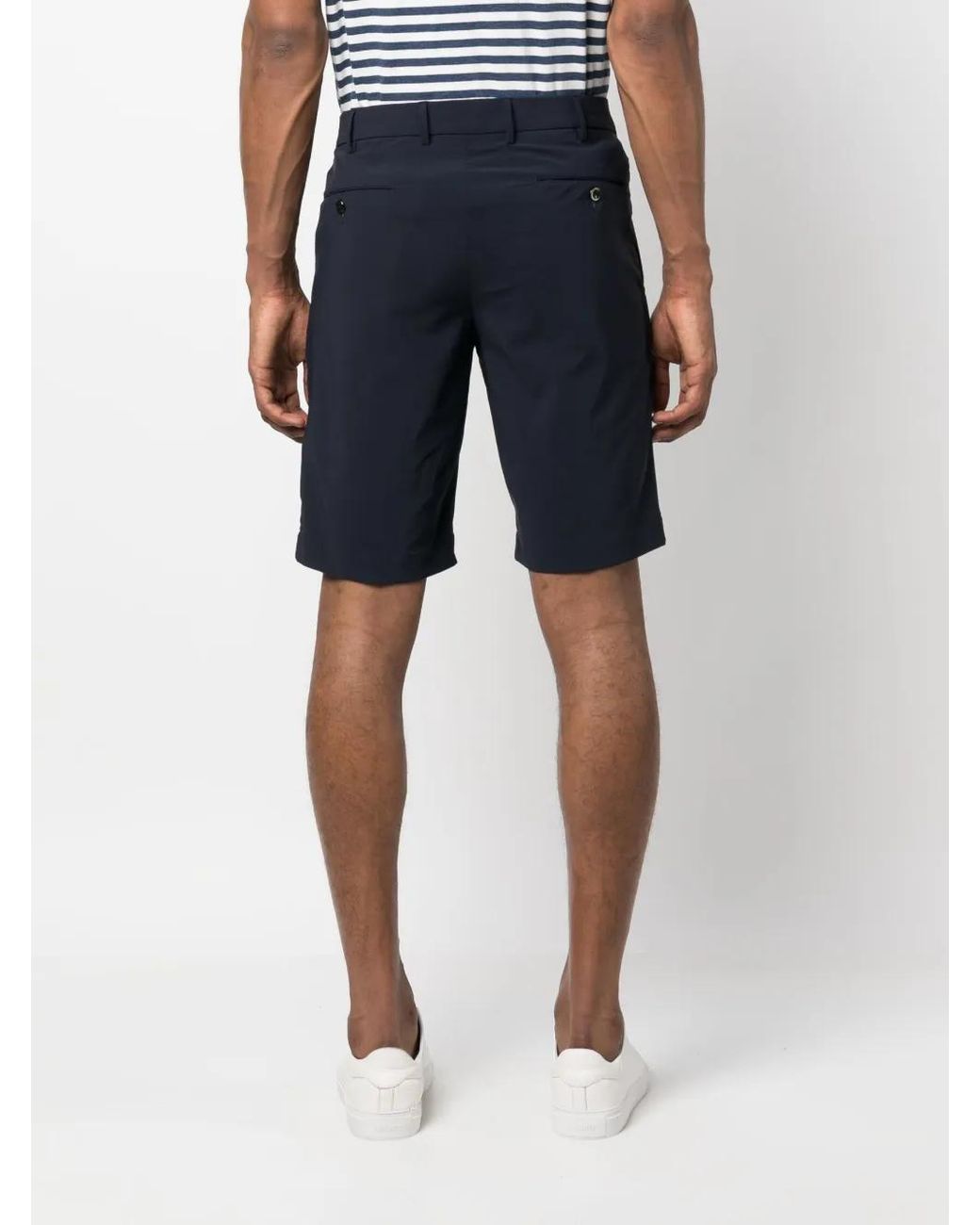 PT Torino Gray Slim-Cut Chino Shorts for men
