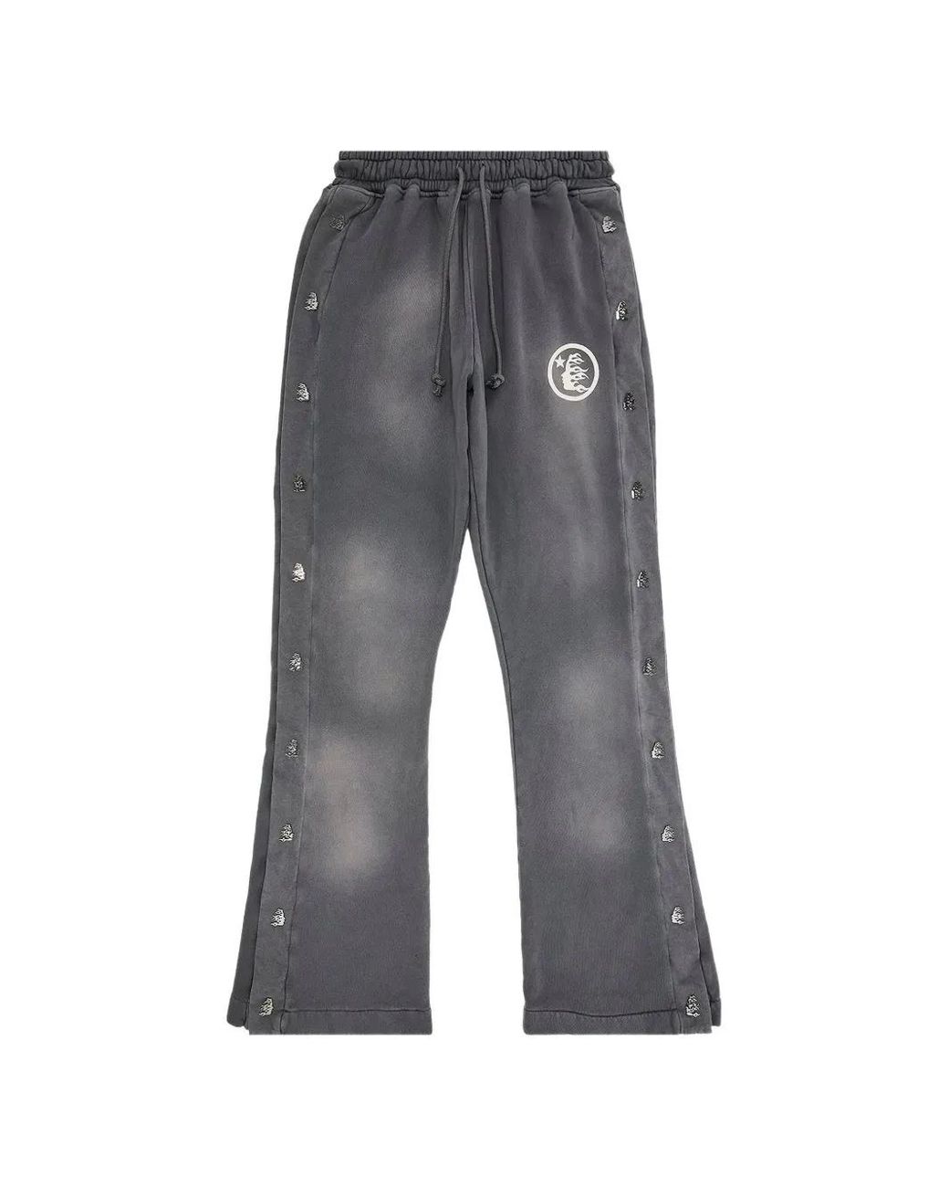 HELLSTAR Gray Mirror Faced Track Pants for men