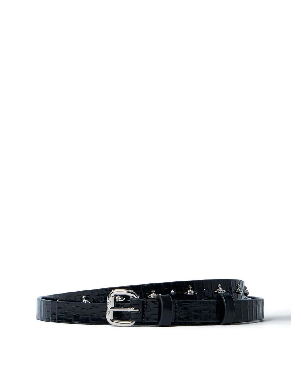 小物 VivienneWestwood crocodile embossed belt Vivienne Westwood Crocodile-Effect Leather Belt in White | Lyst
