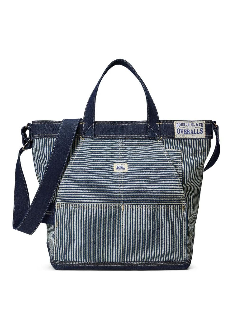 RRL Blue Piers Striped Tote Bag for men