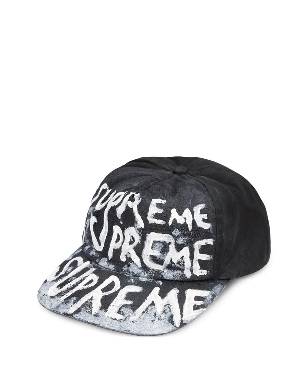 Supreme Black Painted 5-Panel Cap