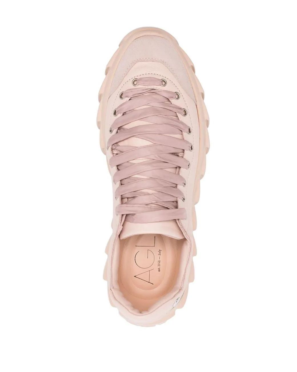 Agl Attilio Giusti Leombruni Pink Blondie Ties Leather Sneakers