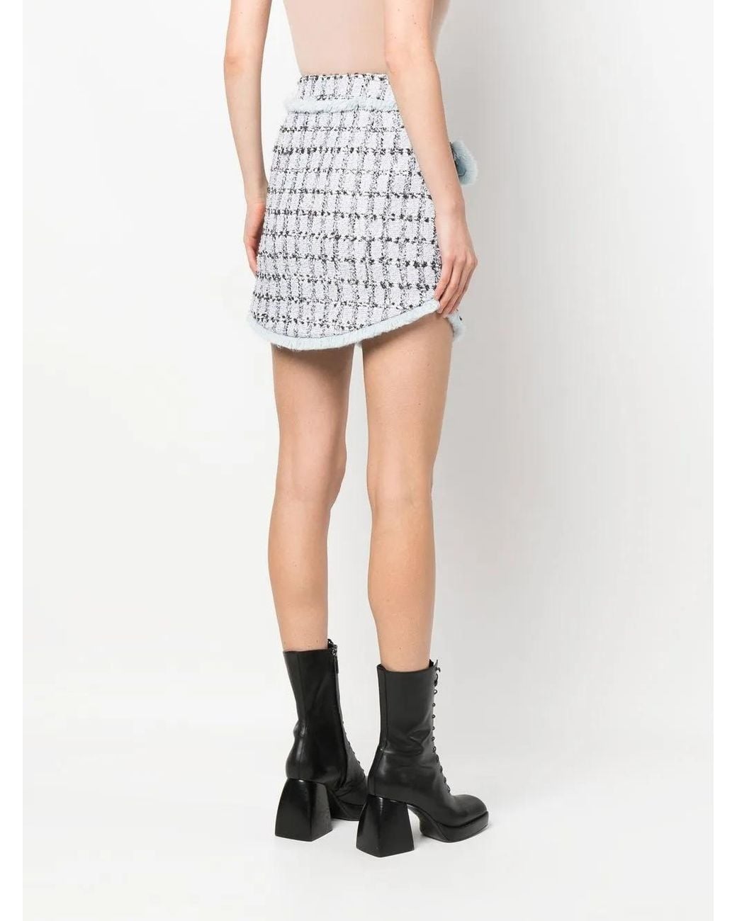 Philipp Plein Tweed Mini-Rok in het Gray