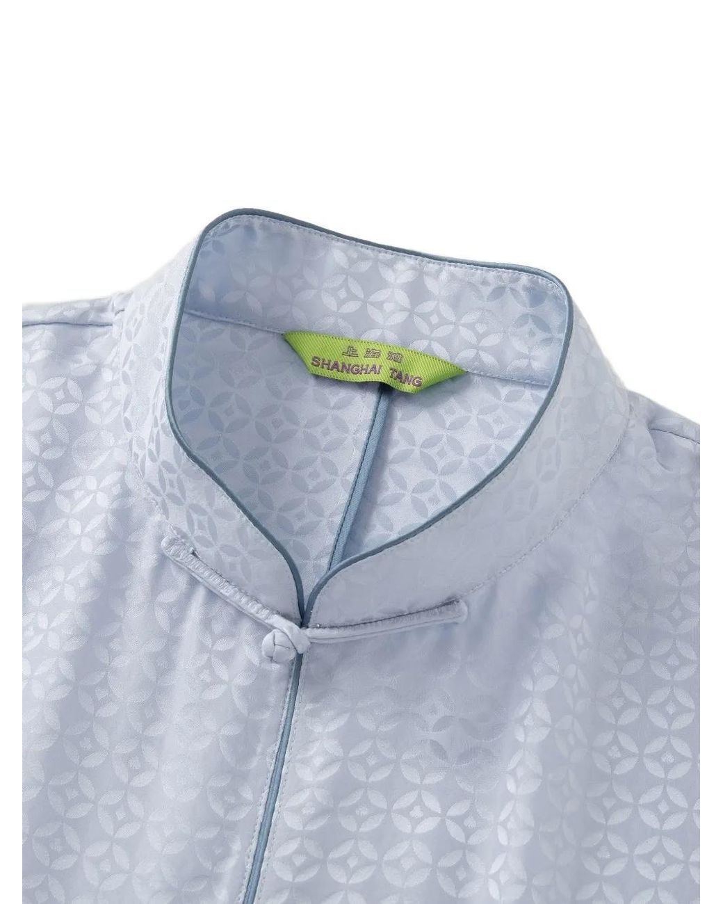 Shanghai Tang Blue Coin-Jacquard Silk Pajamas for men