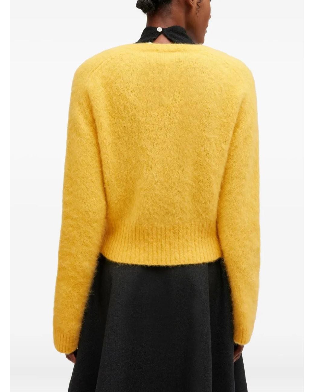 Ganni Yellow V-Neck Sweater