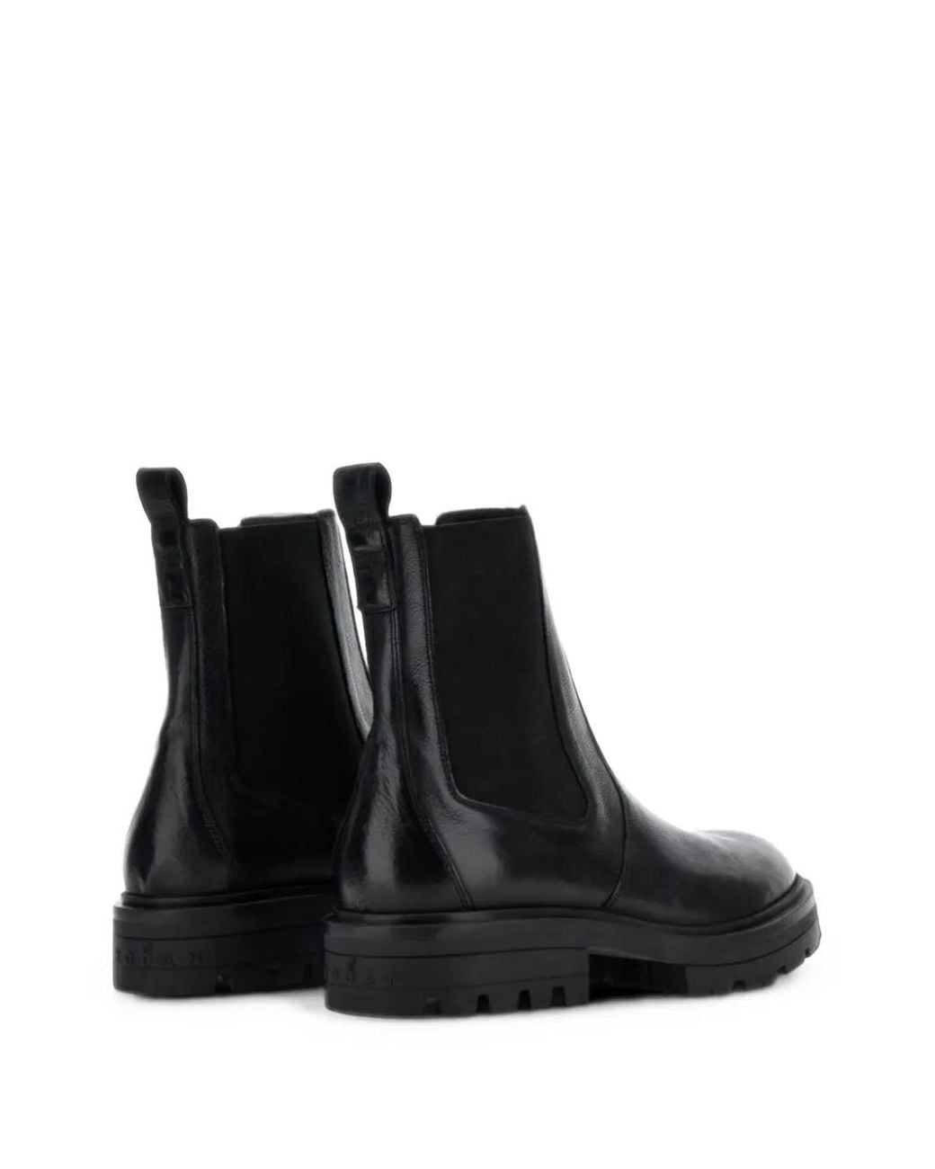 Hogan Black Leather Chelsea Boots