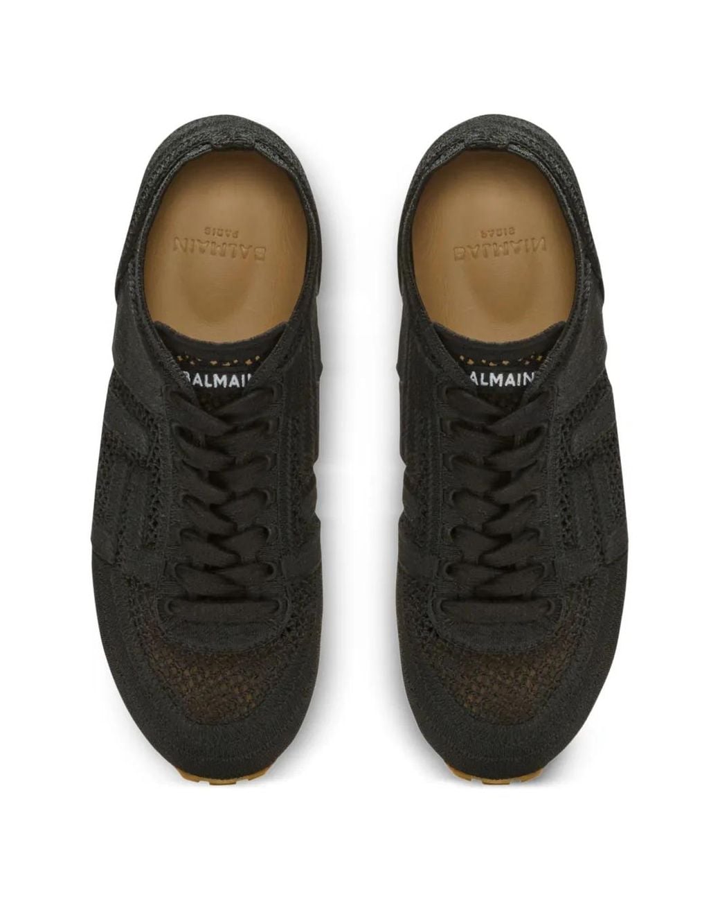 Balmain Black Racer 45 Macramé Trainers for men