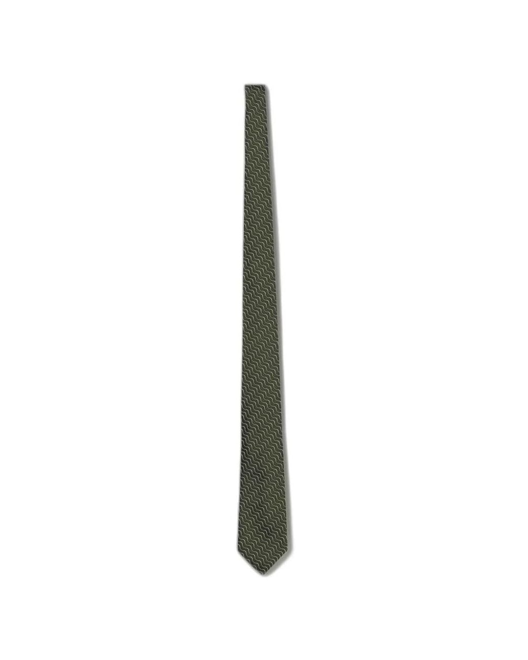 Emporio Armani White Jacquard Wave-Print Tie for men