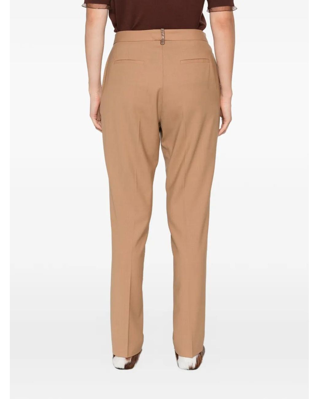 Fabiana Filippi White Straight-Leg Tailored Trousers