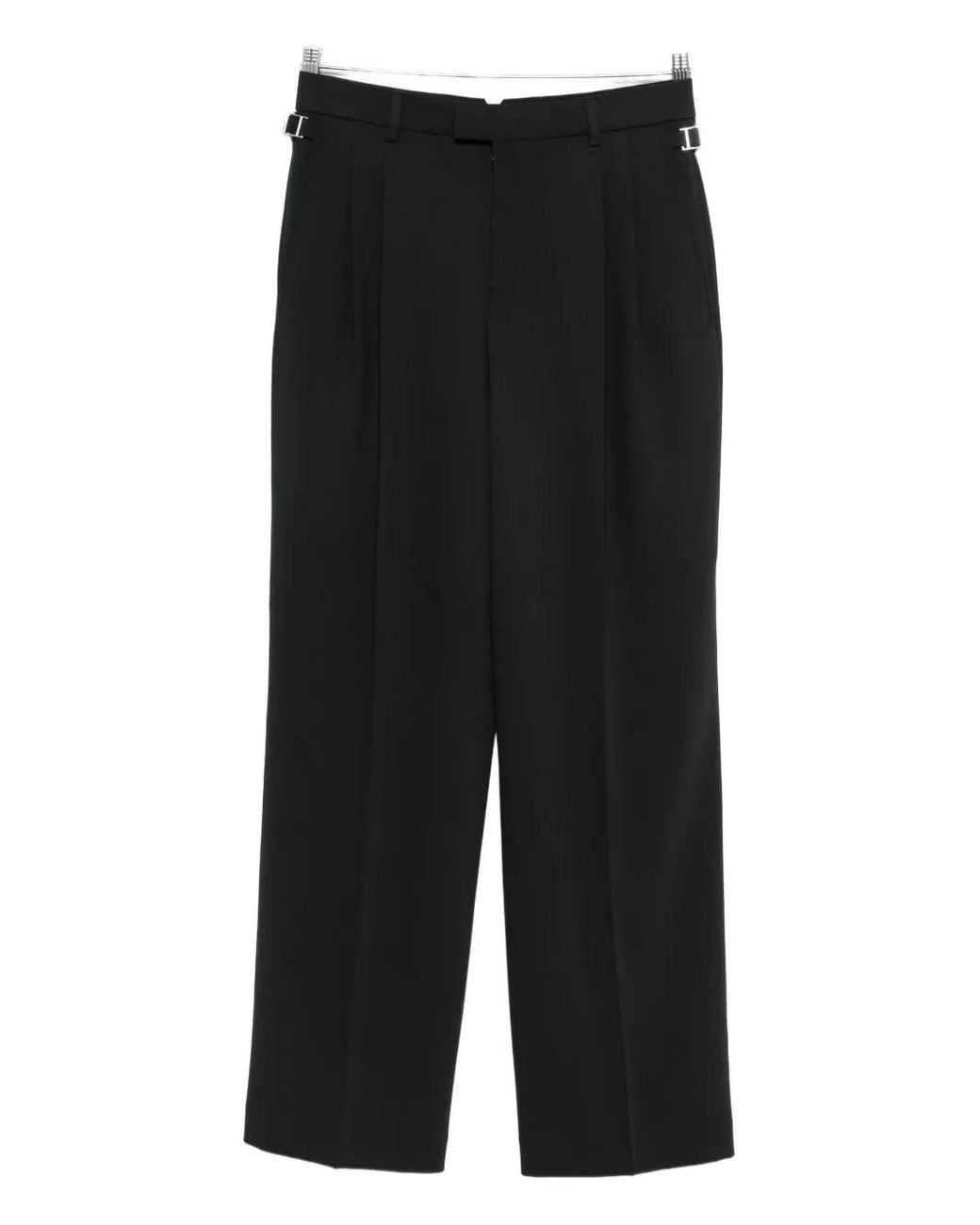 AMI Black Wide Trousers With Adjustable Waist Tabs
