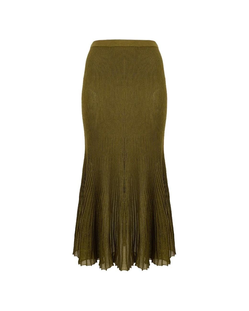 Ulla Johnson Green Jupe Vera À Coupe Mi-Longue