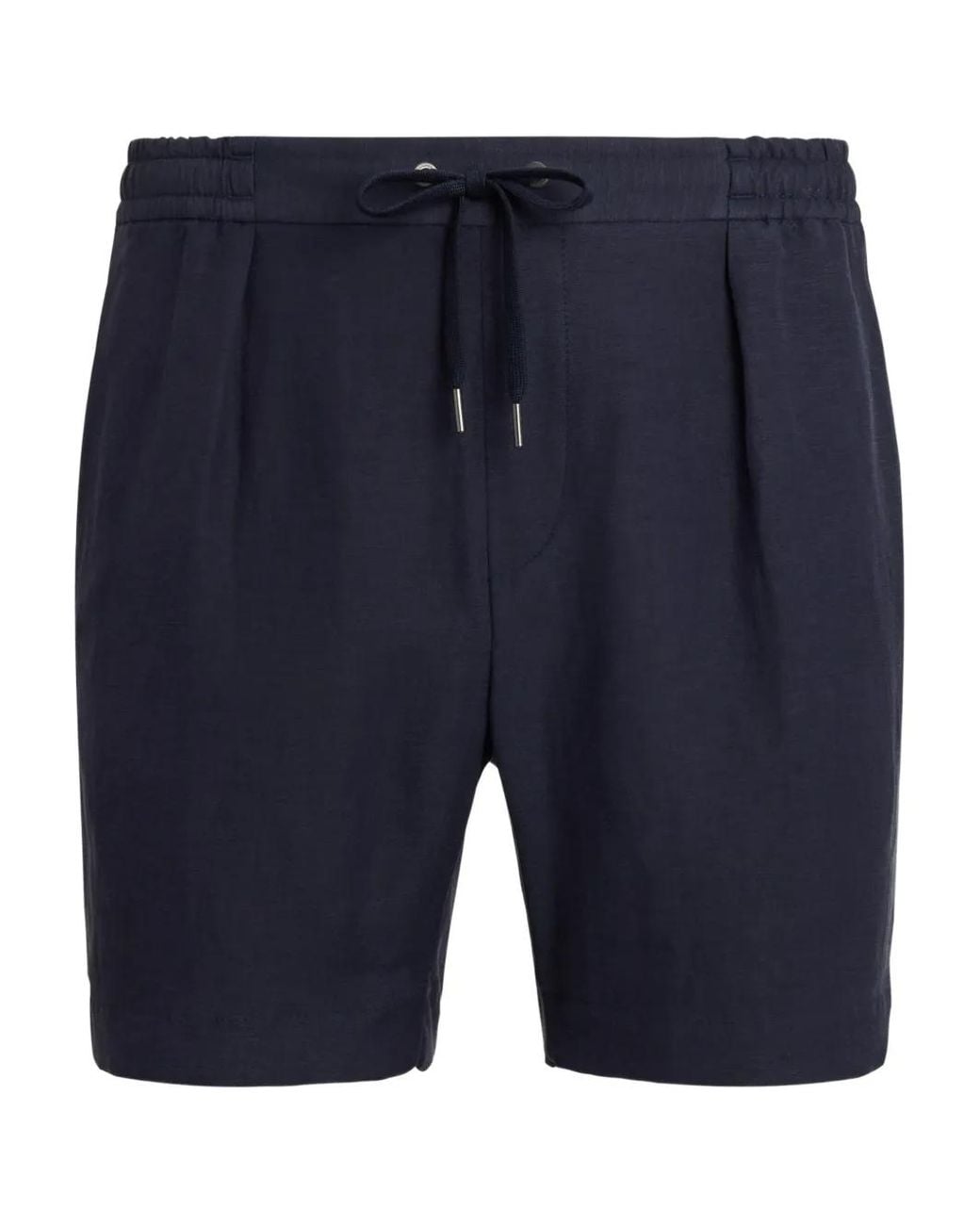 Ralph Lauren Blue Pleated-Front Drawstring Shorts for men