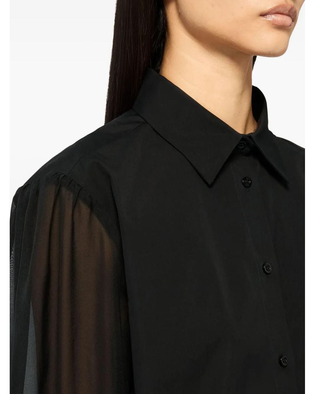 Camicia A Maniche Lunghe di MSGM in Black