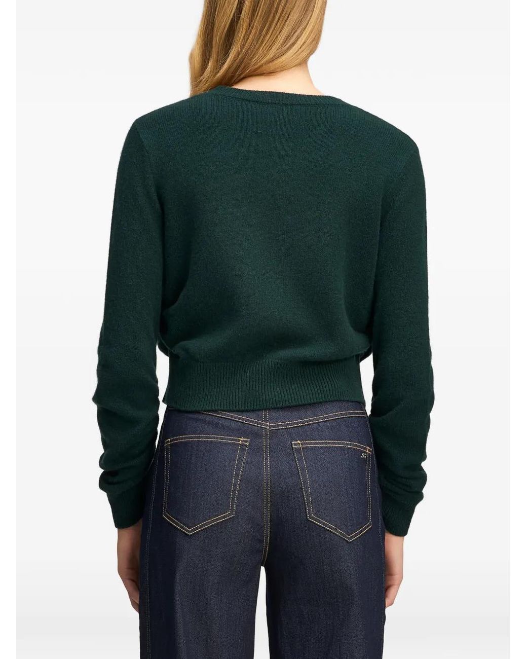 Cinq À Sept Green Birdie Cashmere Sweater