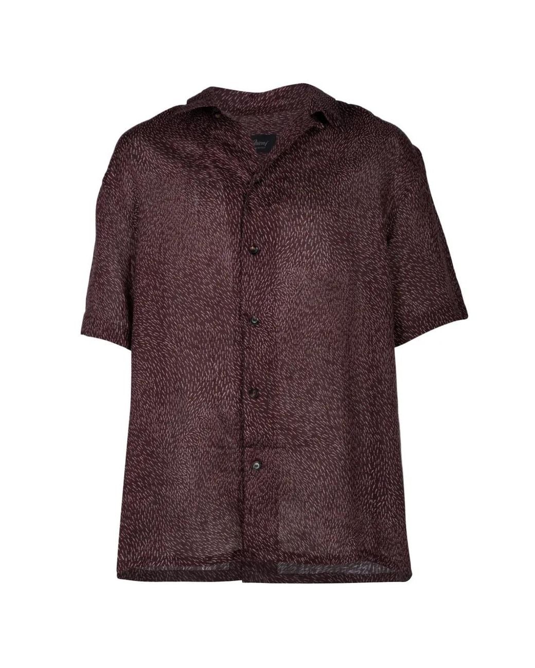 Brioni Purple Chemise À Manches Courtes for men