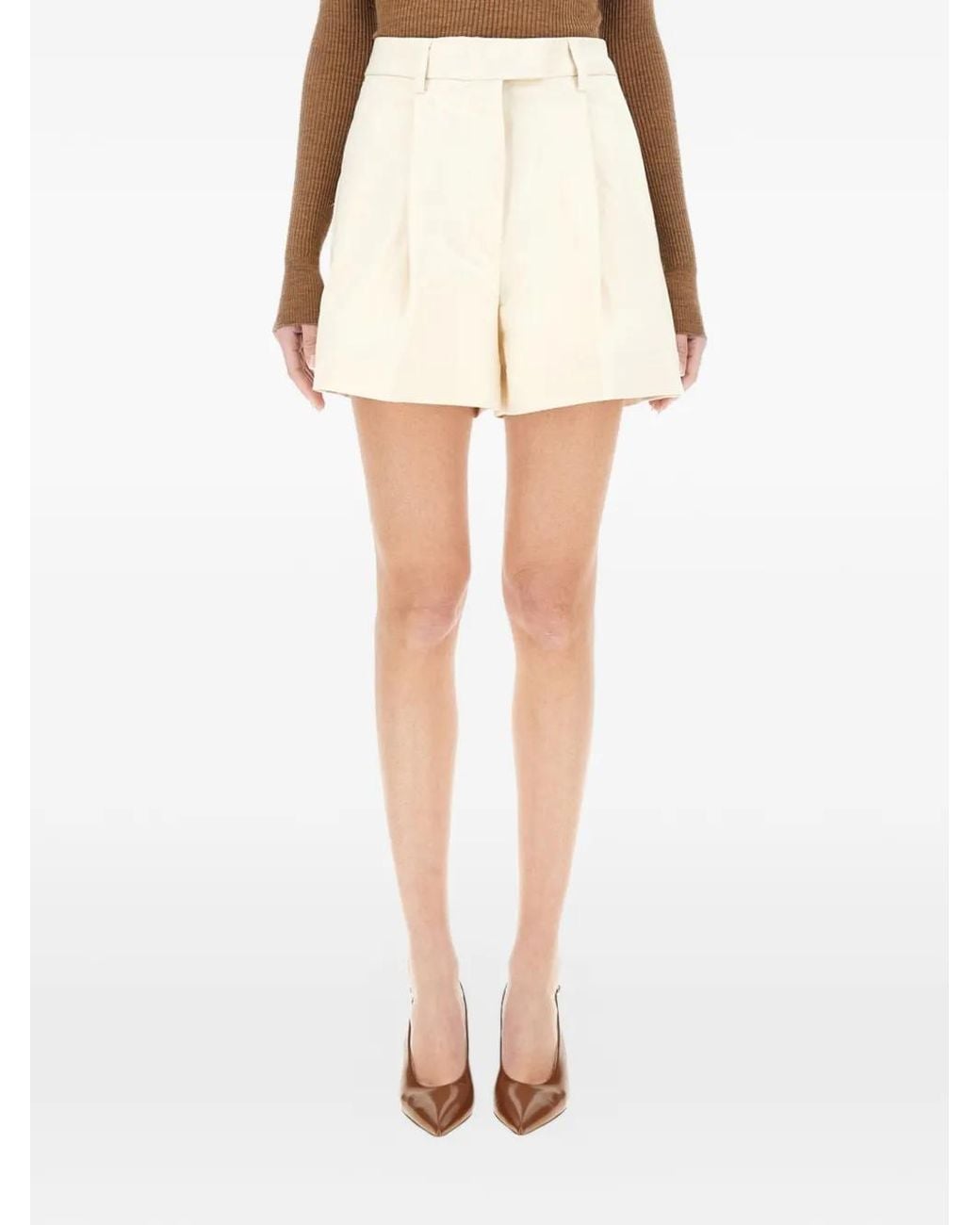 Thelatest White Pleated Shorts