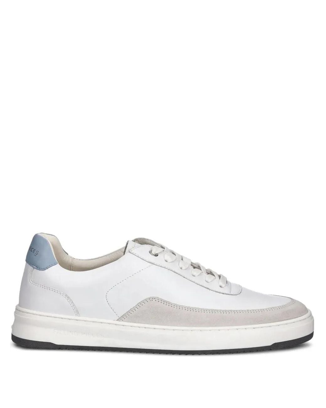 Filling Pieces White Suede-Panel Sneakers for men