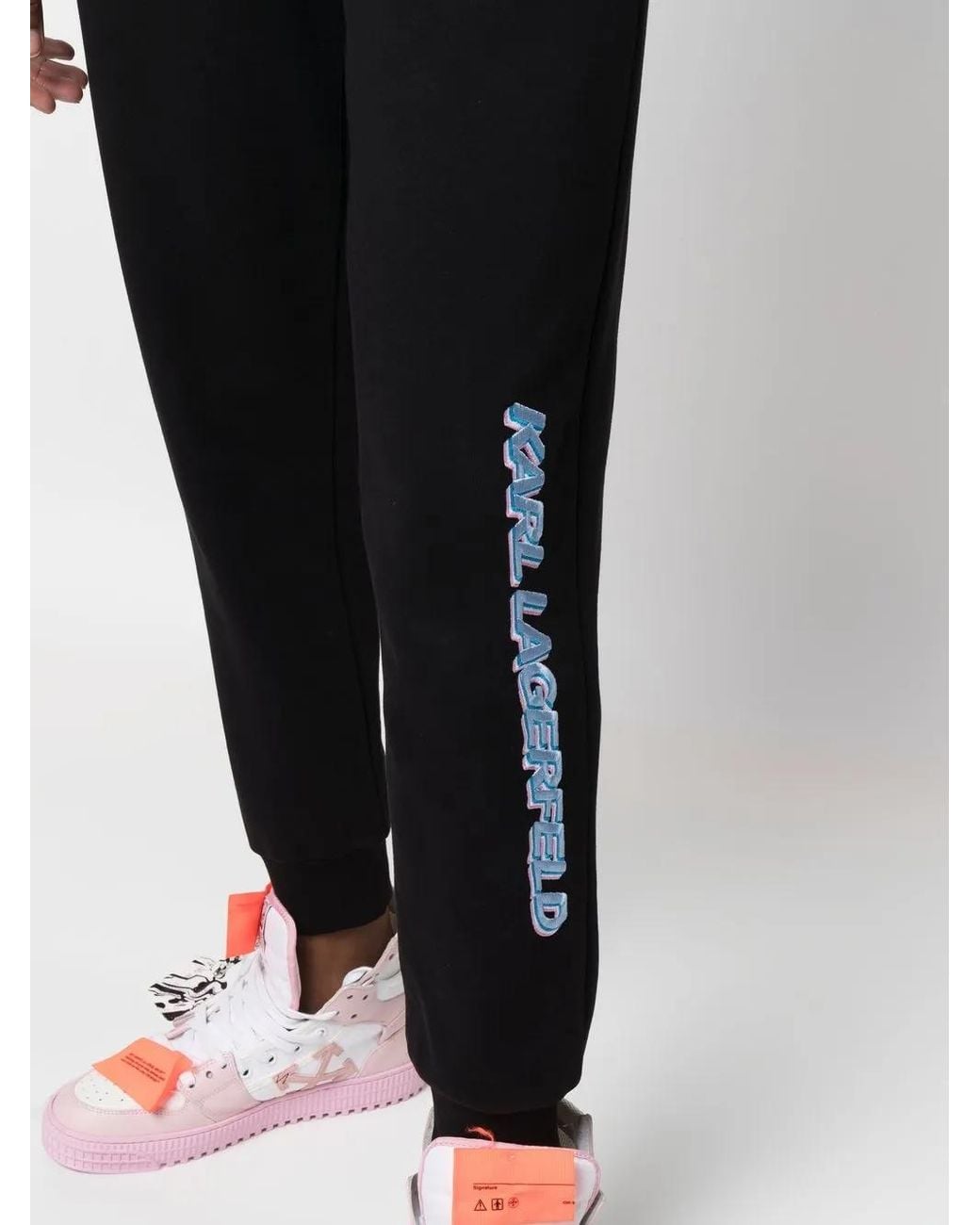 Karl Lagerfeld Black Future Logo-Print Track Pants