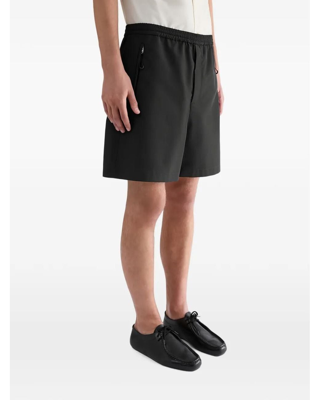 Jil Sander Black Recycled Polyester Bermudas for men