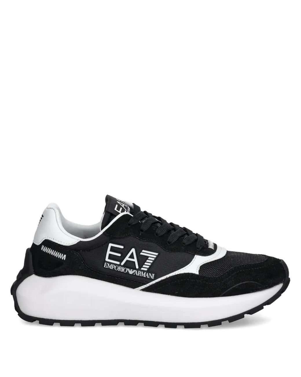 EA7 Black Baskets À Détail De Logo