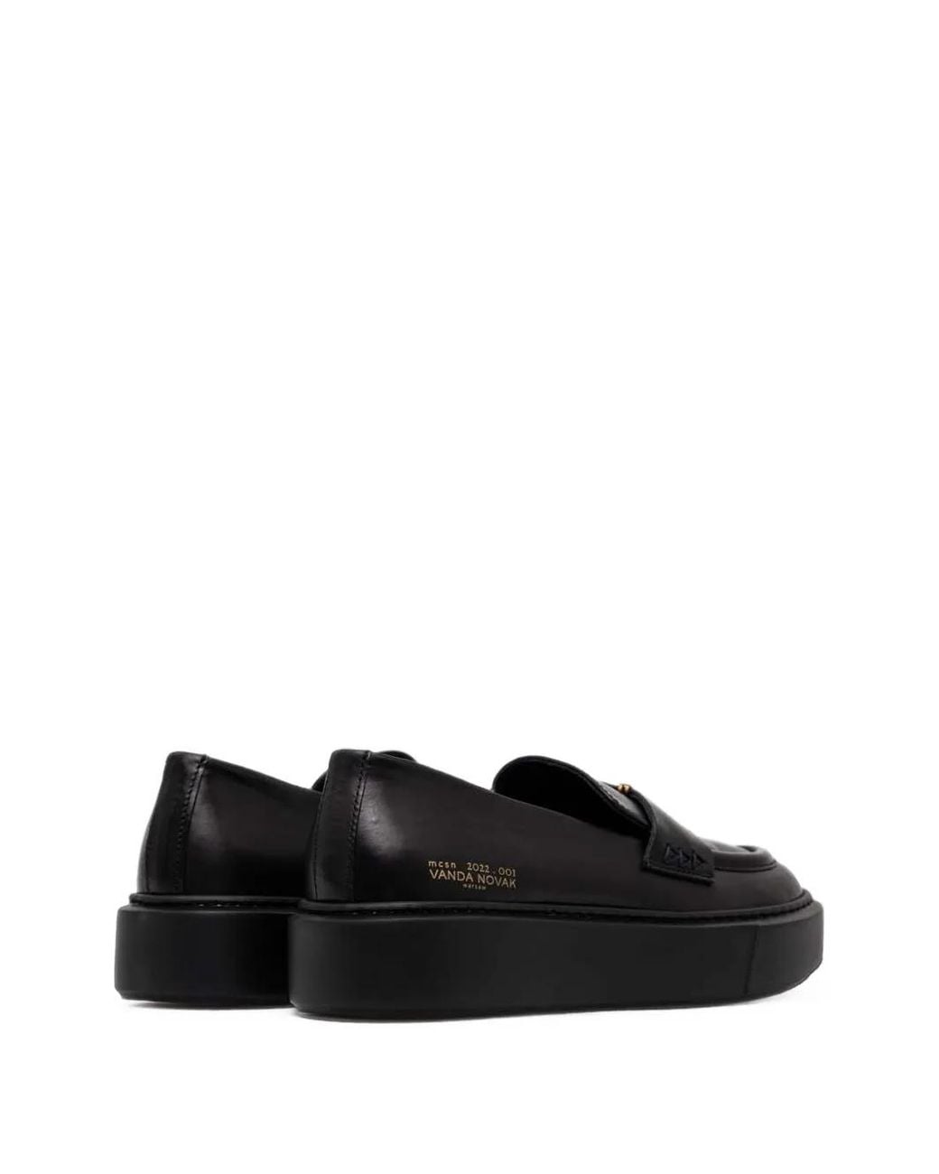 VANDA NOVAK Black Kayla Platform Loafers